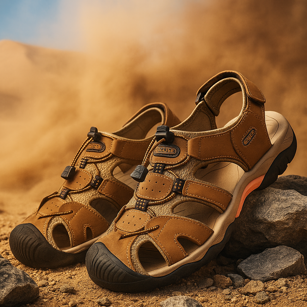 Men's Leather Closed Toe Sandal