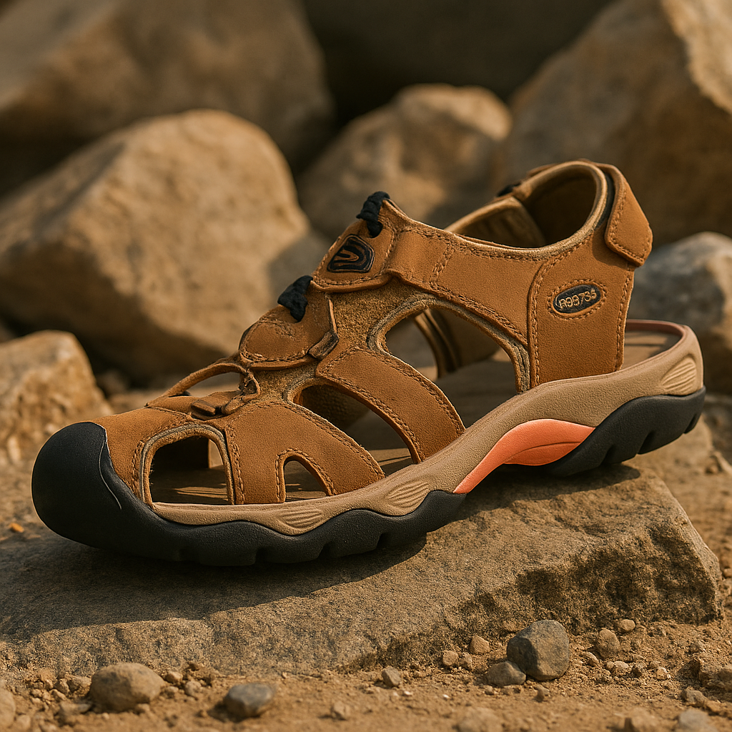 Men's Leather Closed Toe Sandal