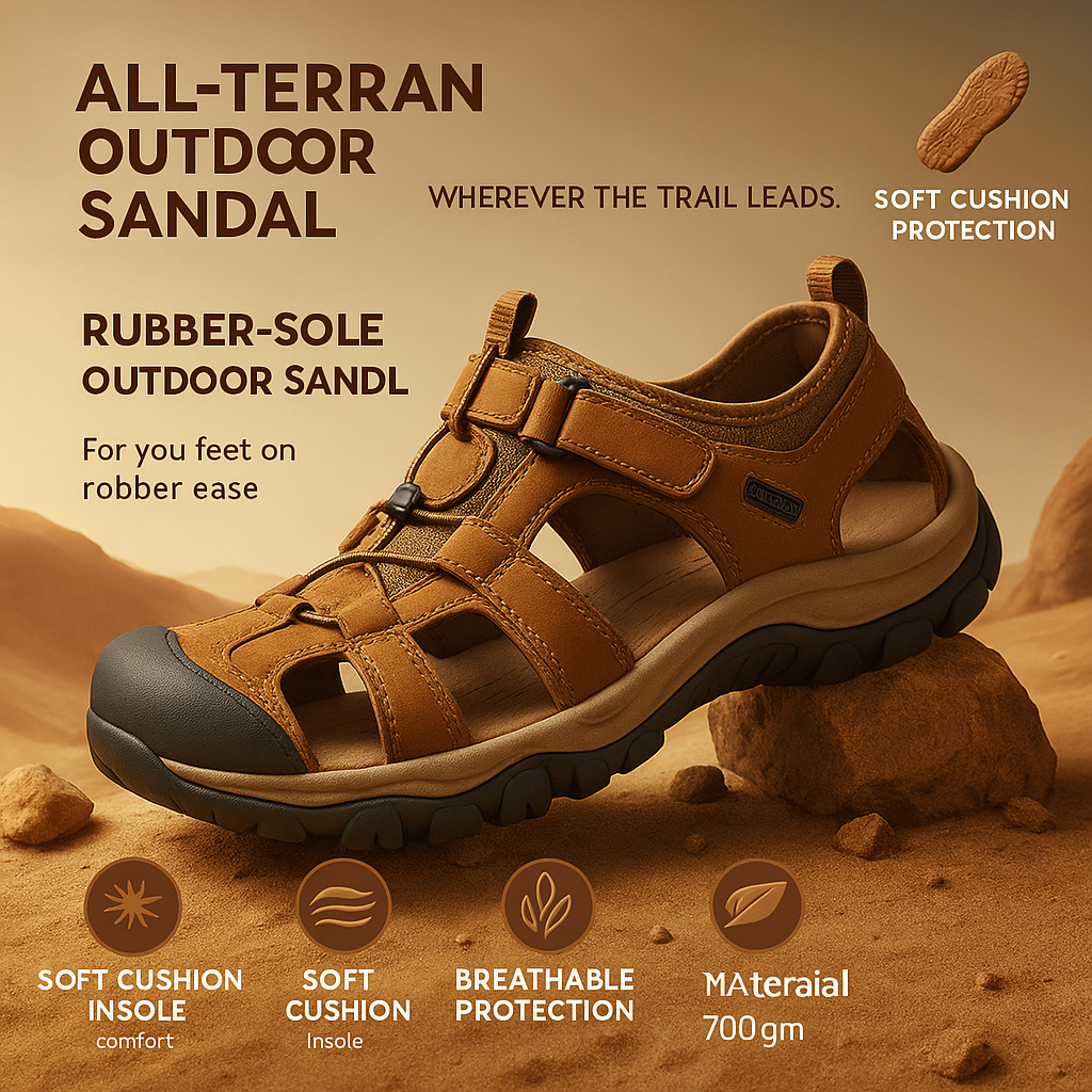 Men's Leather Closed Toe Sandal